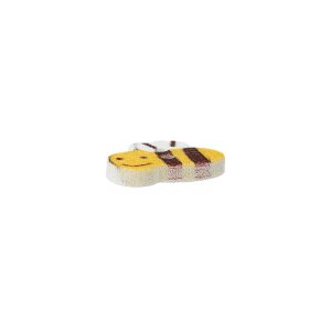 Wooden button 2-hole bee 15mm yellow