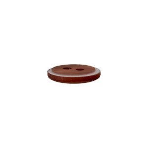 Poly button 2-hole 11mm medium brown