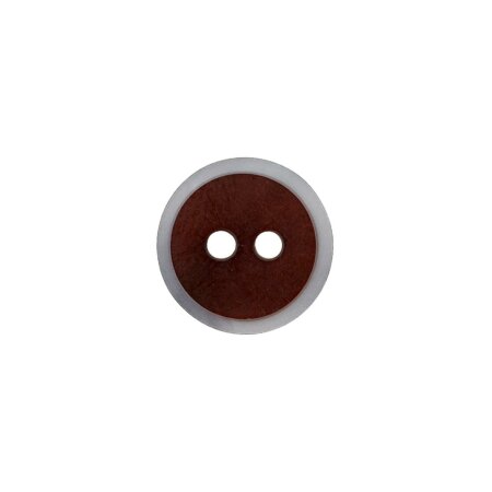 Poly button 2-hole 11mm dark brown