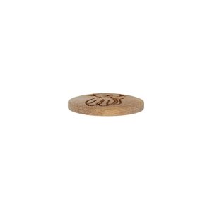 Wooden button 2-hole cat 15mm brown