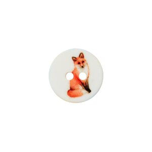 Poly-Button 2-hole Fox 12mm red