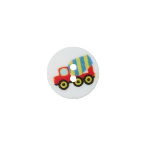 Poly-Button 2-hole Construction Vehicle 15mm multicolored