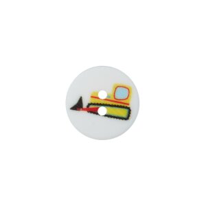 Poly-Button 2-hole Construction Vehicle 15mm multicolored