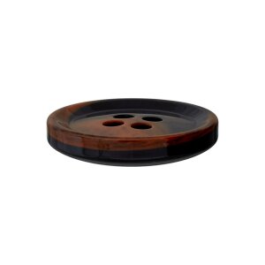 Poly button 4-hole 20mm dark brown