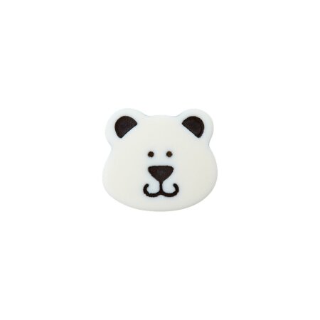 Poly button eyelet bear 15mm white