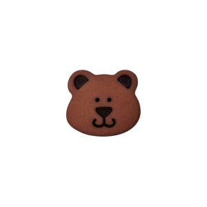 Poly button eyelet bear 15mm dark brown