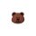 Poly button eyelet bear 15mm dark brown