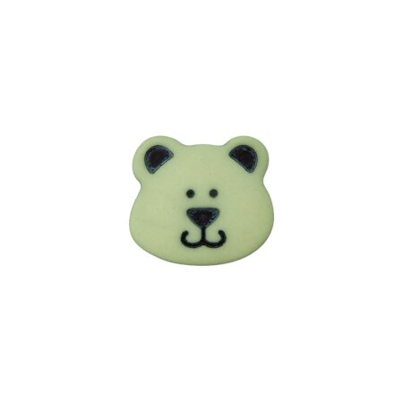 Poly button eyelet bear 15mm light green