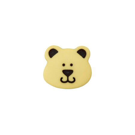 Poly button eyelet bear 15mm yellow