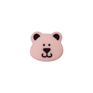 Poly button eyelet bear 15mm pink