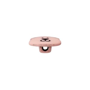 Poly button eyelet bear 15mm pink