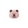 Poly button eyelet bear 15mm pink