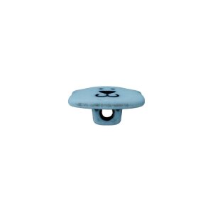 Poly button eyelet bear 15mm light blue