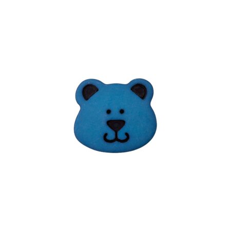 Poly button eyelet bear 15mm blue