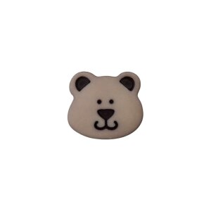 Poly button eyelet bear 15mm medium grey