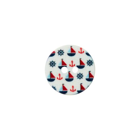 Poly button Maritime 2-hole 15mm multicolored