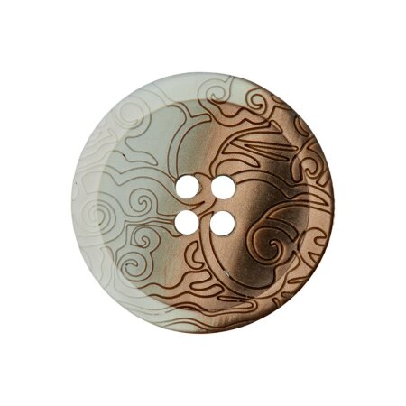 Poly button 4-hole 23mm light brown-mint