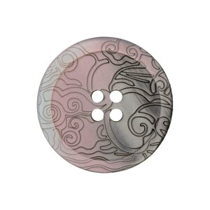 Poly button 4-hole 23mm medium grey-old pink