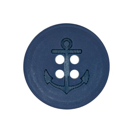 Poly button 4-hole anchor 25mm navy