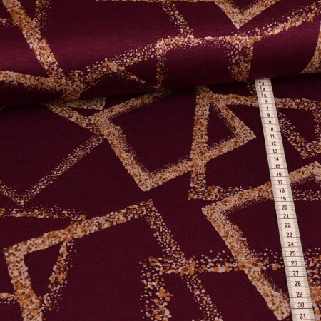 Viscose Jersey  squares on Bordeaux