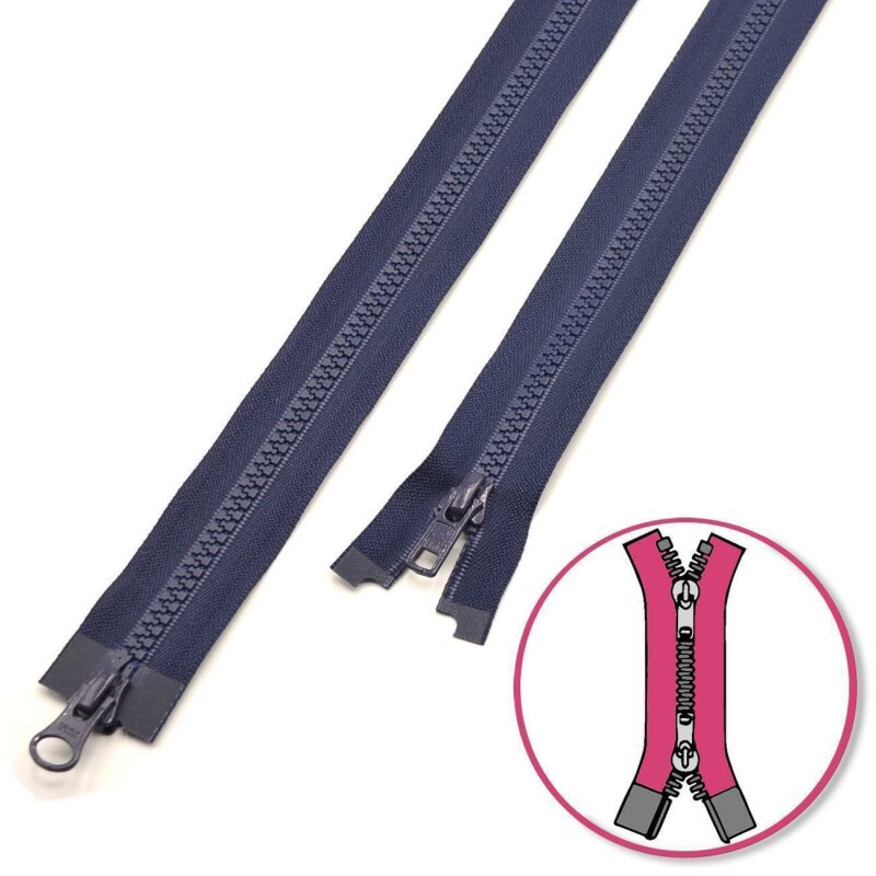 Zipper Navy two-ways Seperable with Teeth Plastic YKK (4335819-058)