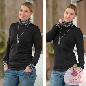 eBook Stand-up Collar Shirt "Cuffy" Glitzerpüppi-Pattern